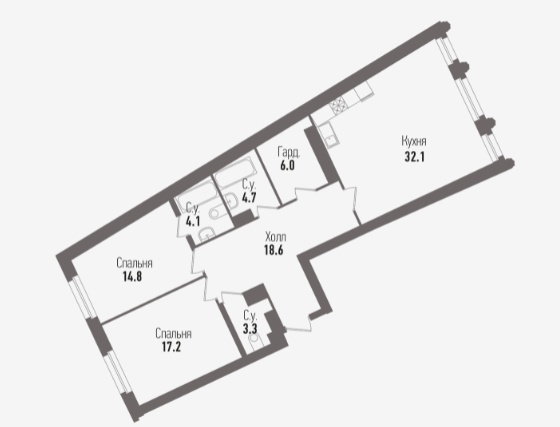 двухкомнатная квартира Esper club