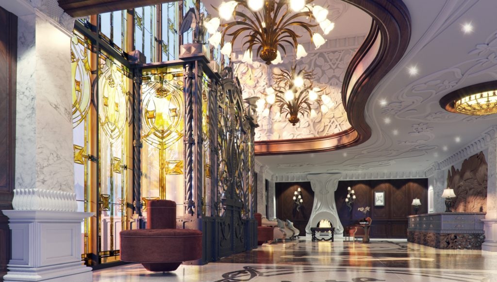 Лобби с камином в Esper club